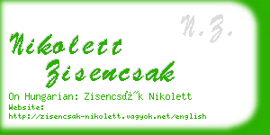 nikolett zisencsak business card